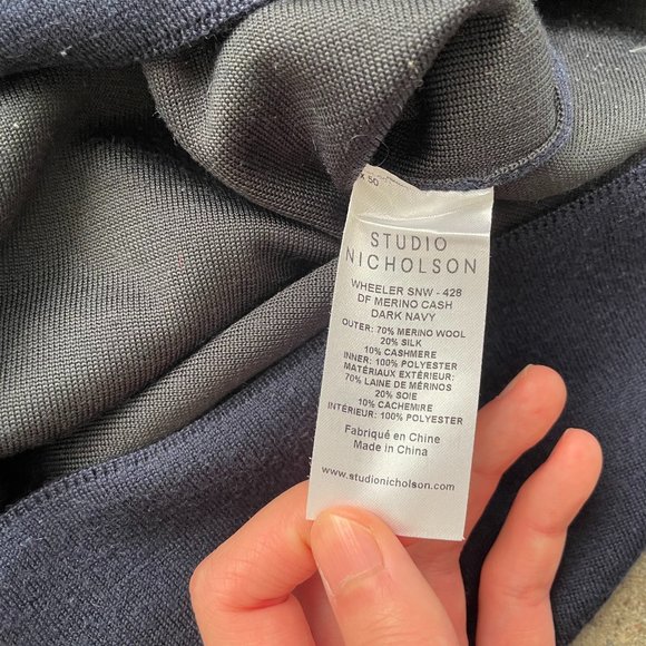 Studio Nicholson Navy Relaxed Sweater - Picture 6 of 8